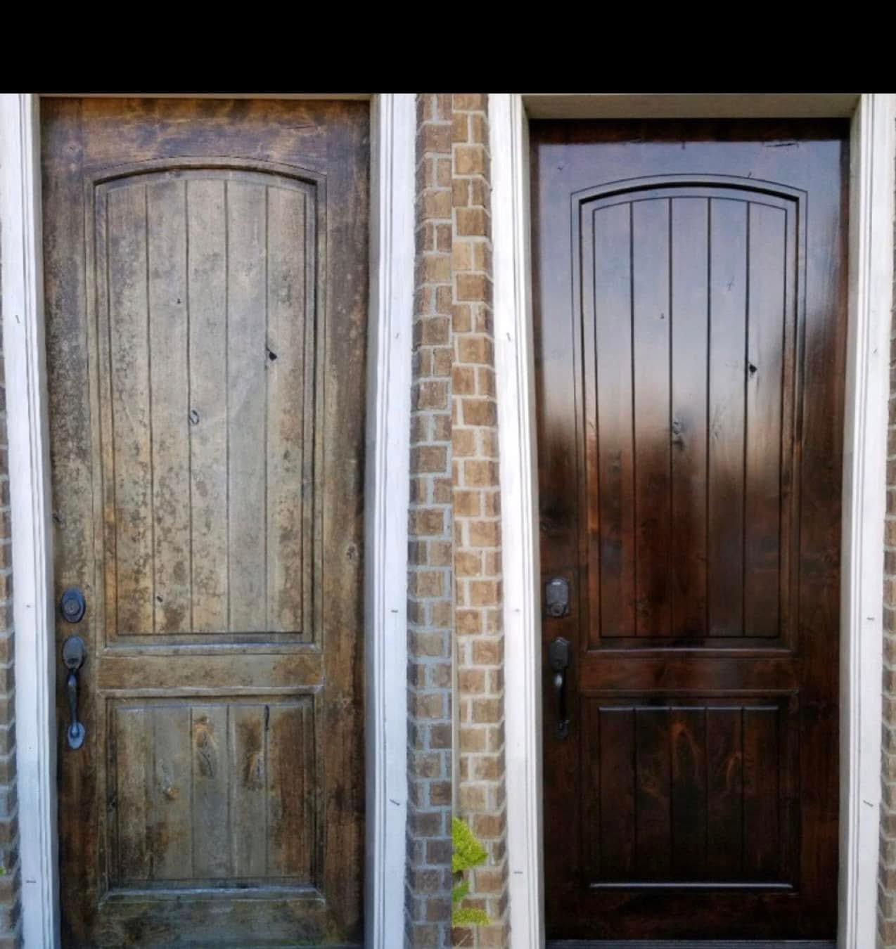 Single Door Stain vs Gloss Options — Before & After