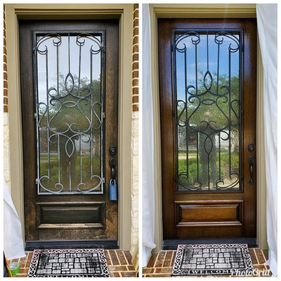 Iron Door Before & After — Refinished Wood