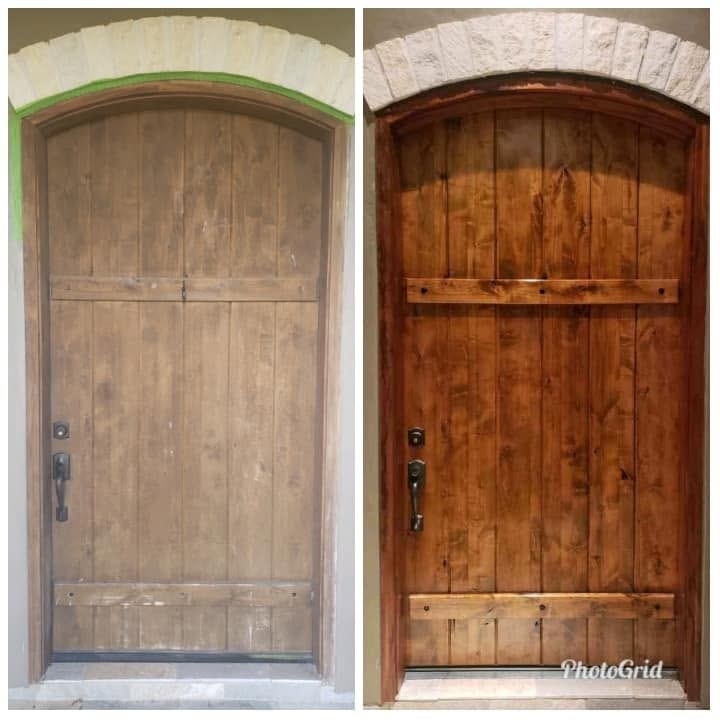 Oversize Arched Door with Casing — Before & After